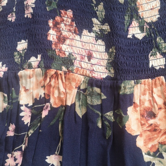 Xhilaration Navy Floral Off-shoulder Dress, M - Picture 2 of 4